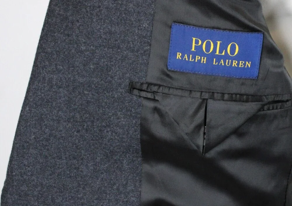 Polo Ralph Lauren Jacket 44 R Mens Grey Wool Modern Fit Sport Coat Blazer New
